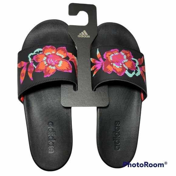 womens adidas slides floral 